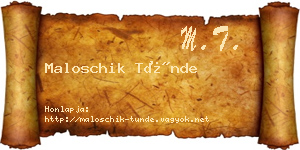 Maloschik Tünde névjegykártya